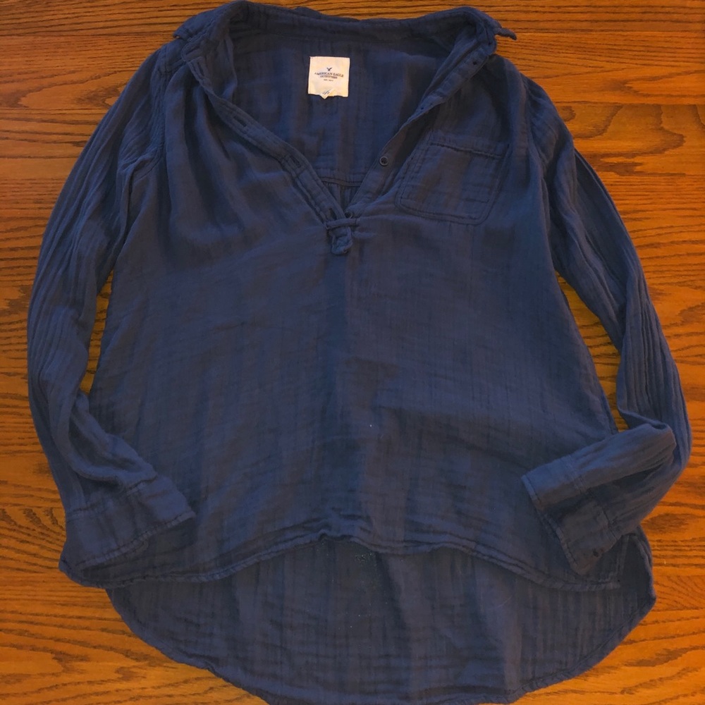 Quarter-button down collared shirt (oversized)